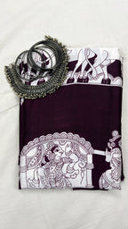 KALAMKARI DEEP PURPLE: Semi Modal Silk