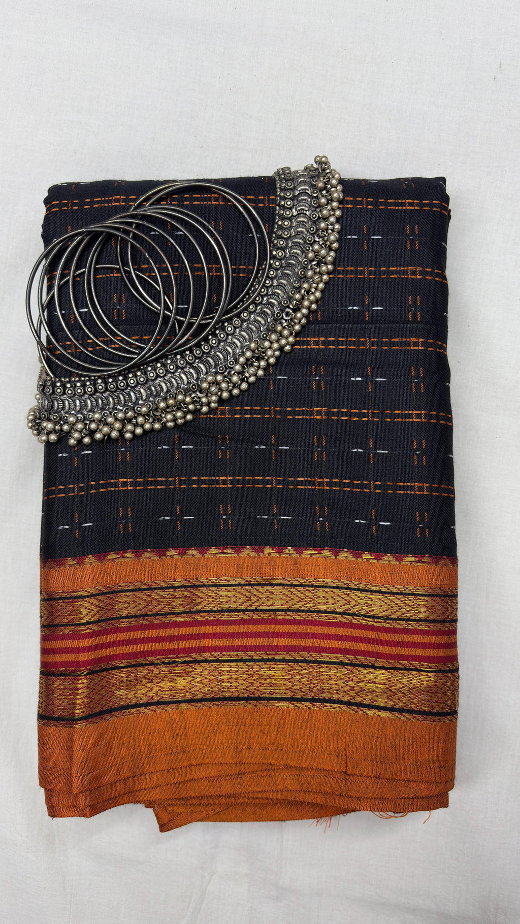 KALLU : Black Cotton Saree