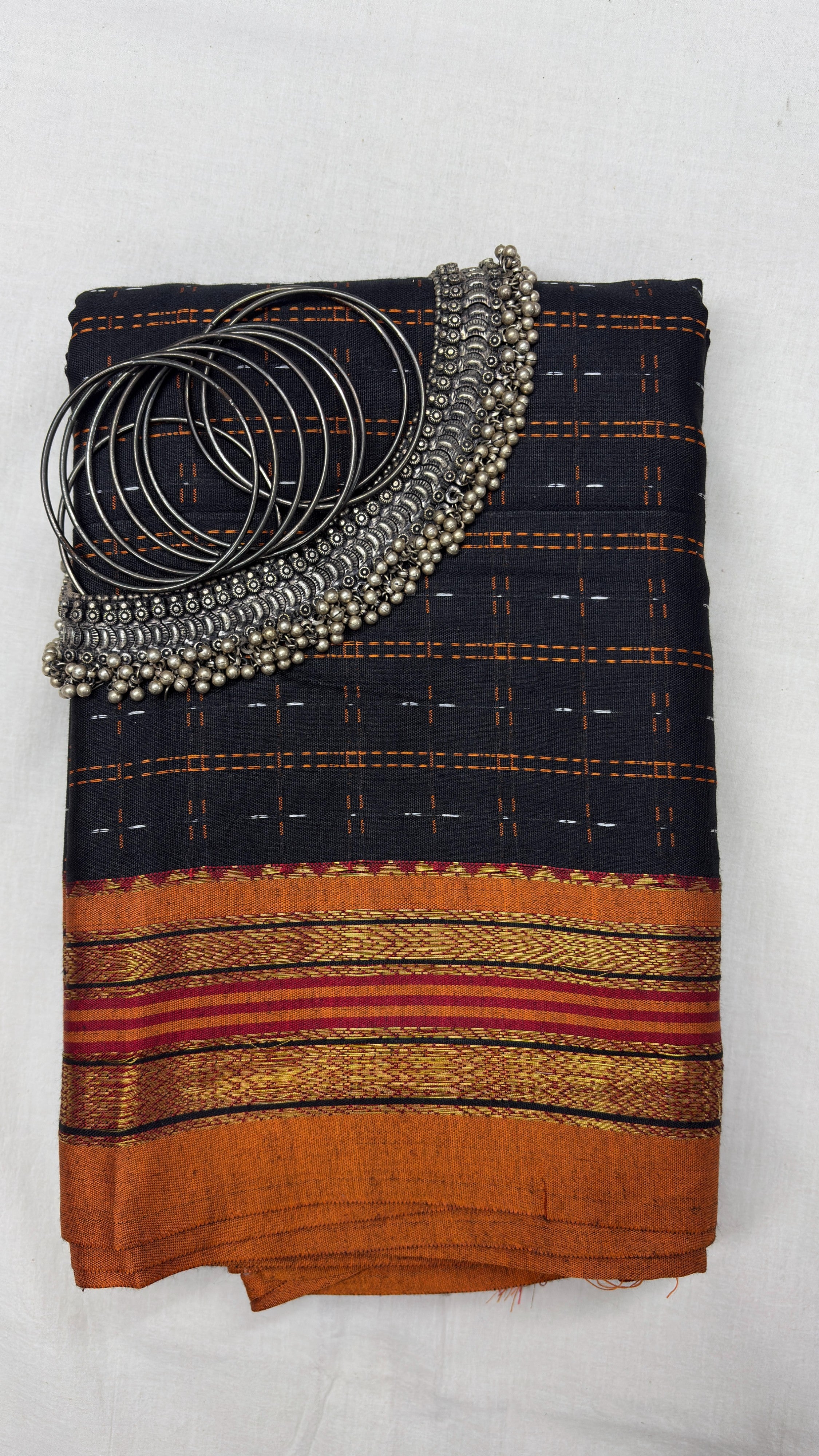 KALLU : Black Cotton Saree